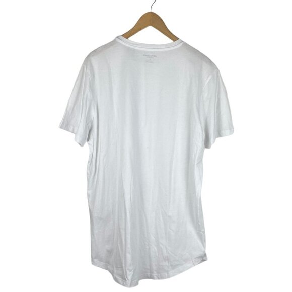 Jack Jones Men's White Organic Cotton Noa Basic Long Fit Crew Neck T Shirt US XL - Picture 4 of 7